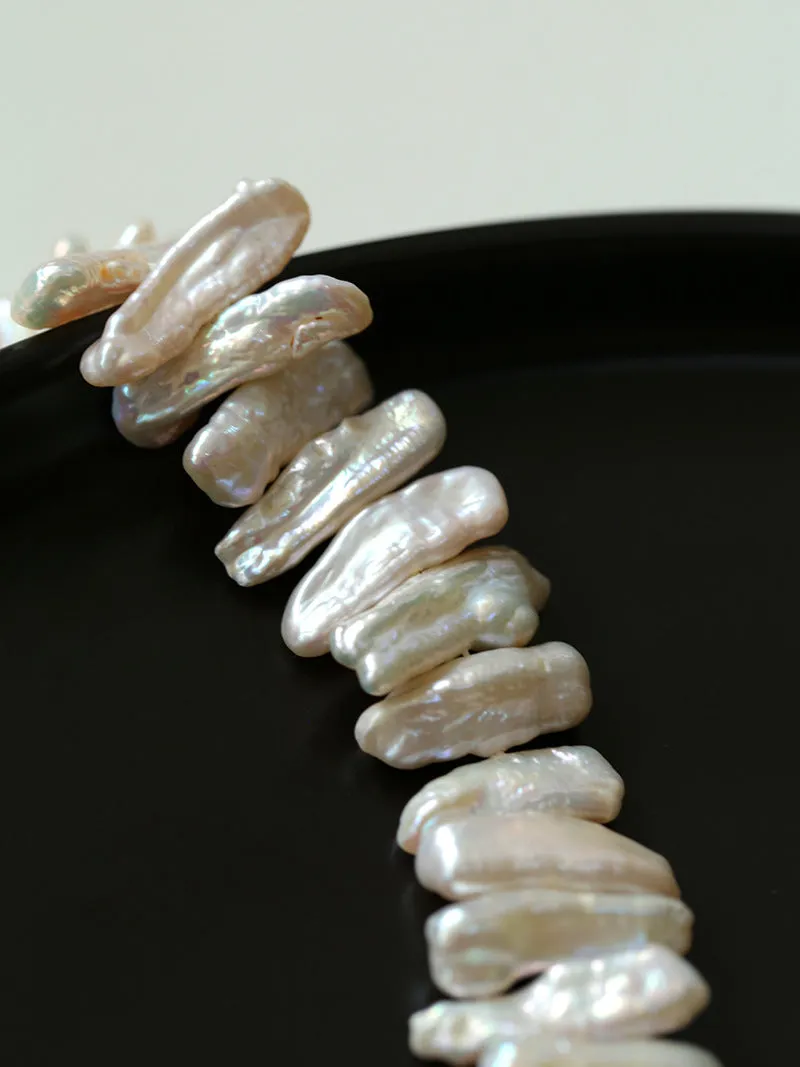 Square Uniquely Shaped Baroque Pearl Bracelet