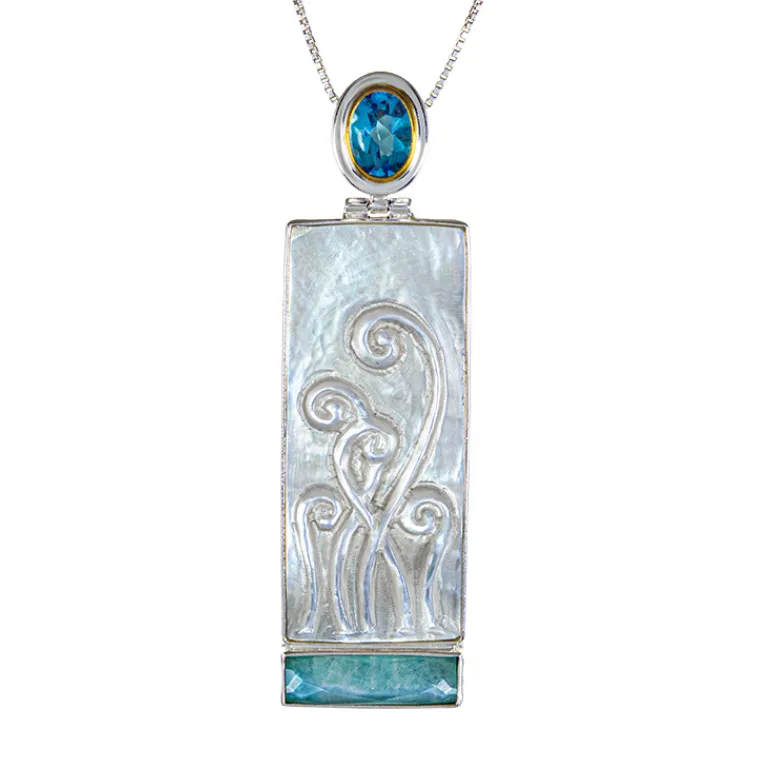 Sterling Silver and 22K Gold Vermeil Curling Fern Necklace