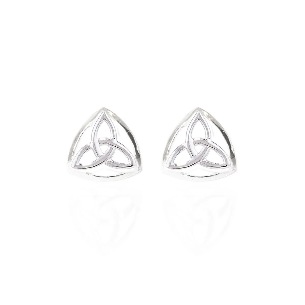 Sterling Silver Trinity Tri Stud Earrings