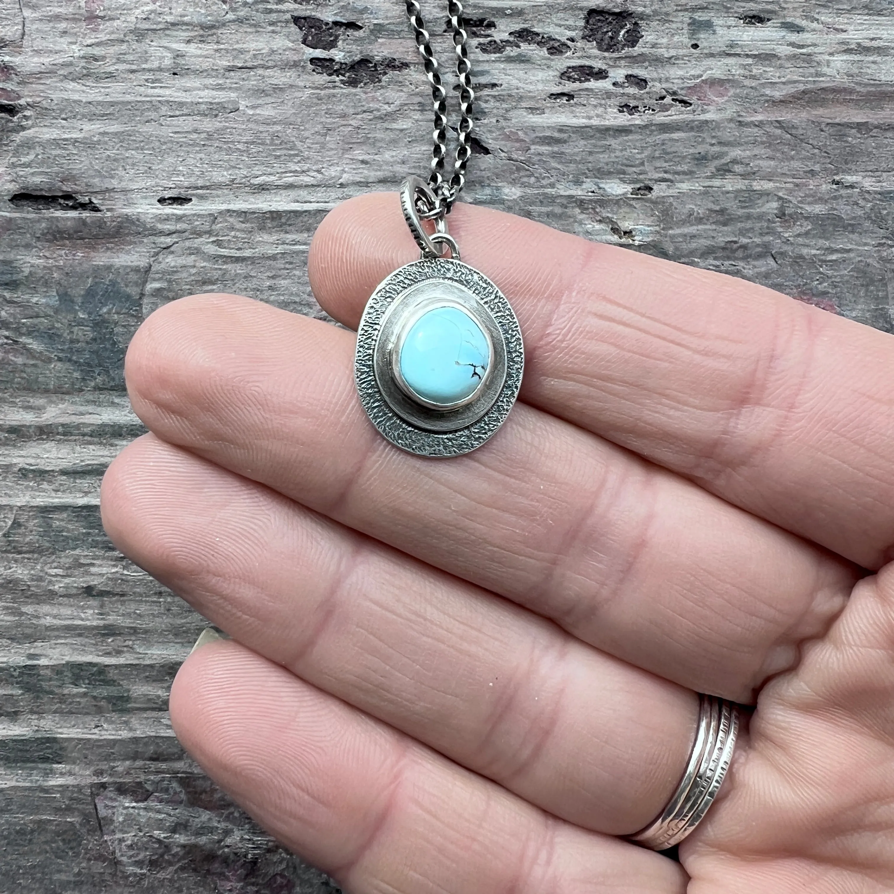 Sterling Silver Turquoise Necklace | Genuine Turquoise Pendant Necklace