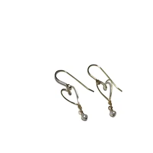 Tiny Heart Earrings with Pearl