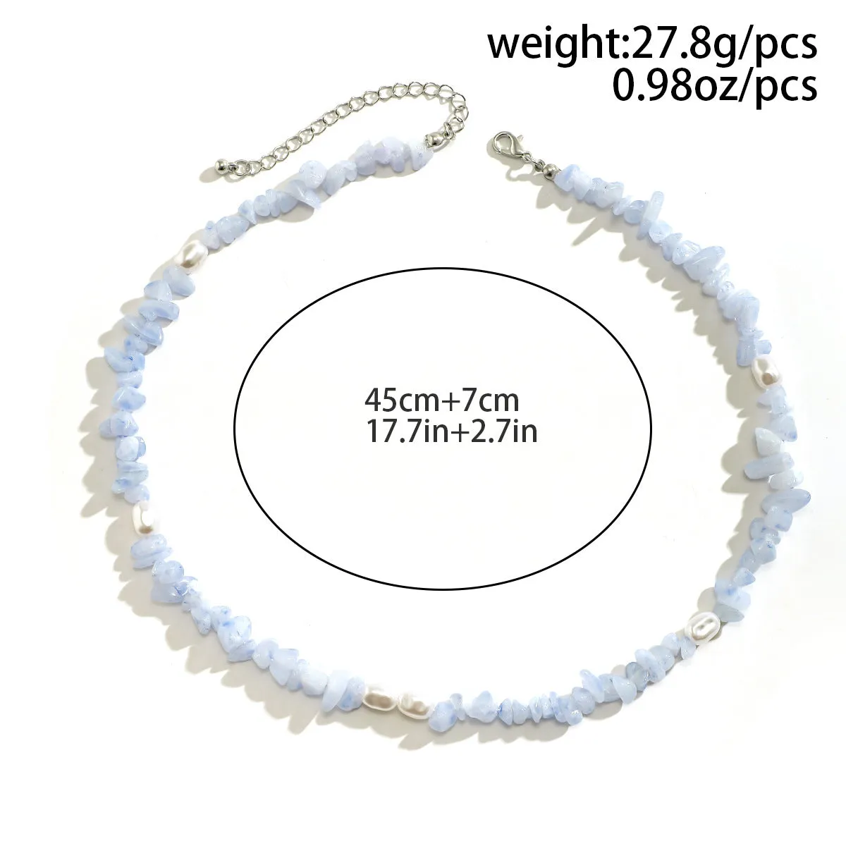 Trendy Personality Turquoise With Pearl Design Necklace
