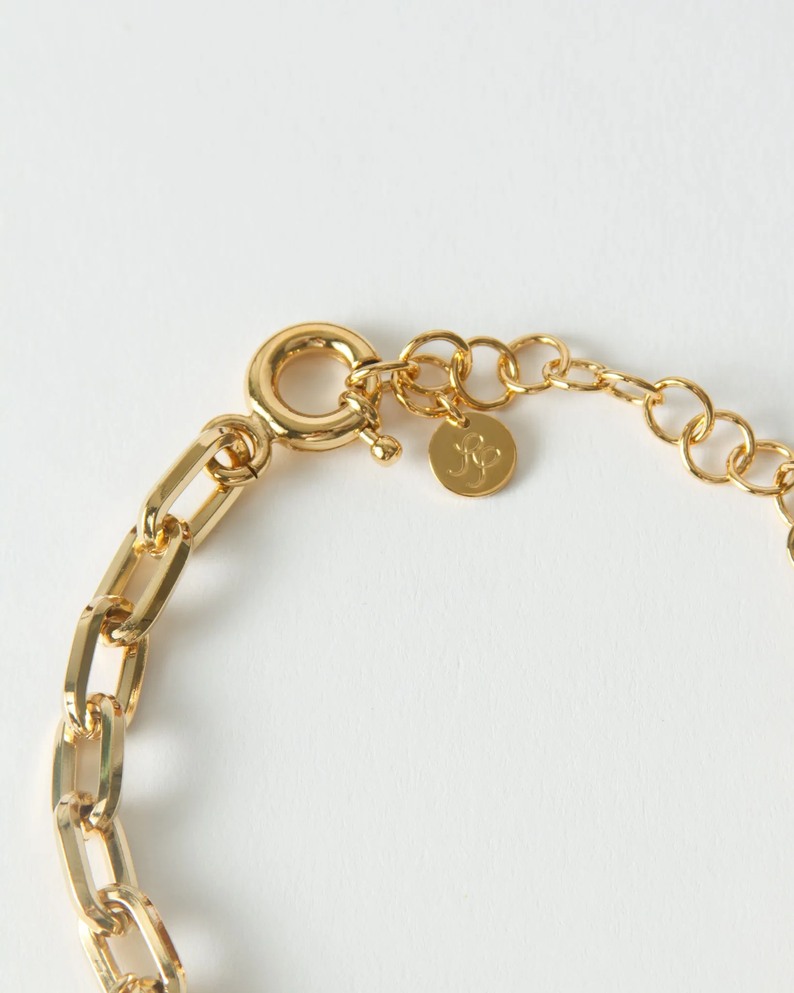 Trio Chain Bracelet Glass Pearl Gold
