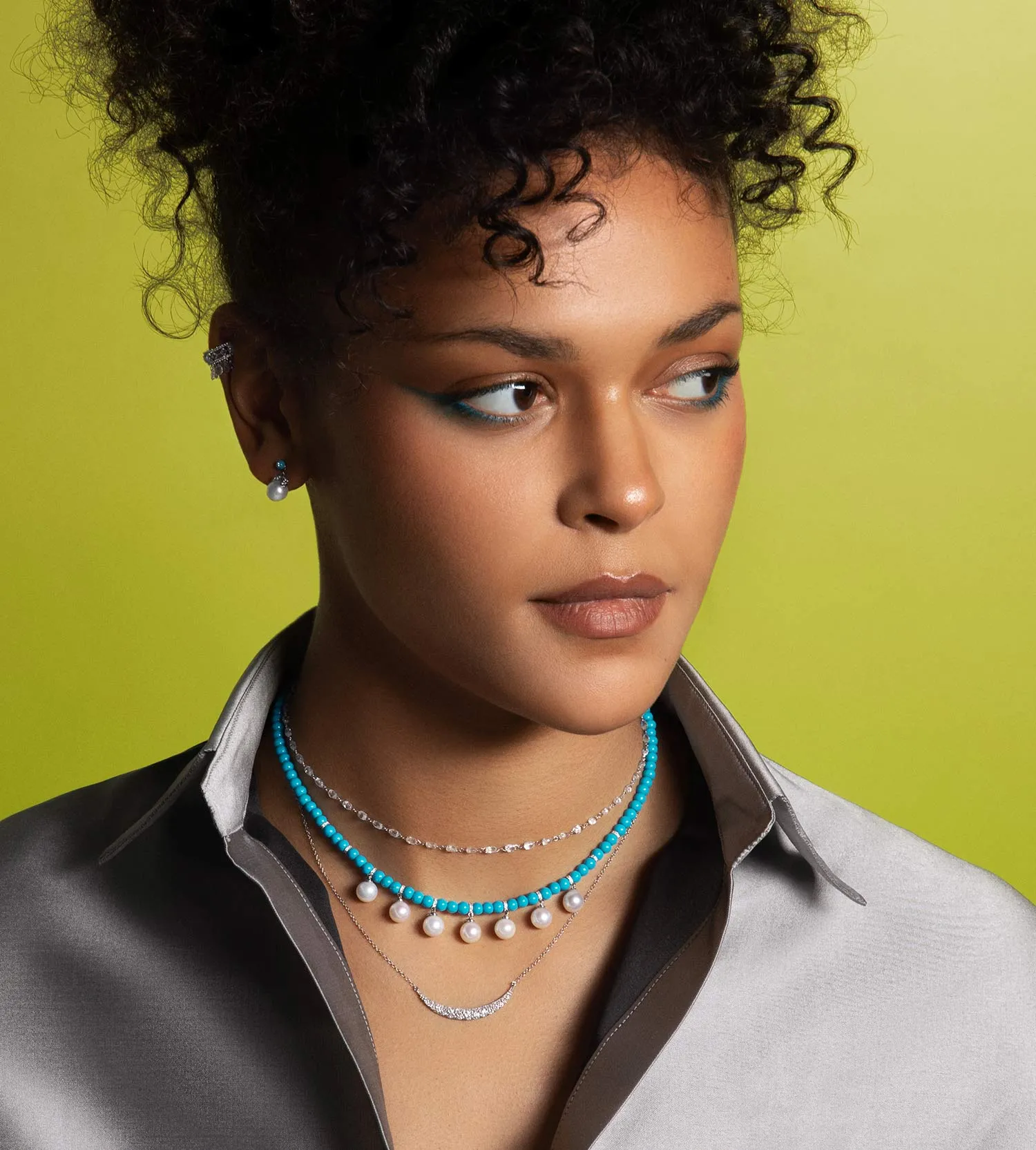 Turquoise perlée necklace