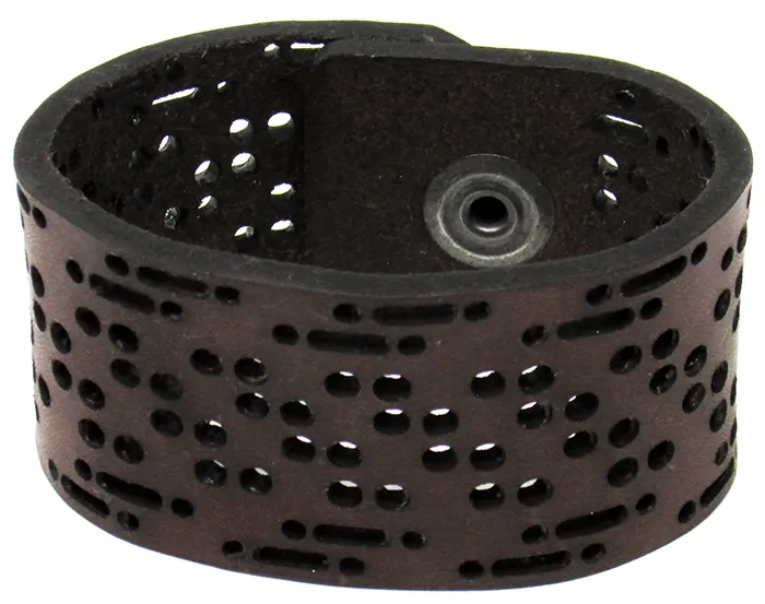 Unisex Leather Cuff - Zig with the Zag Cuff