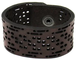 Unisex Leather Cuff - Zig with the Zag Cuff