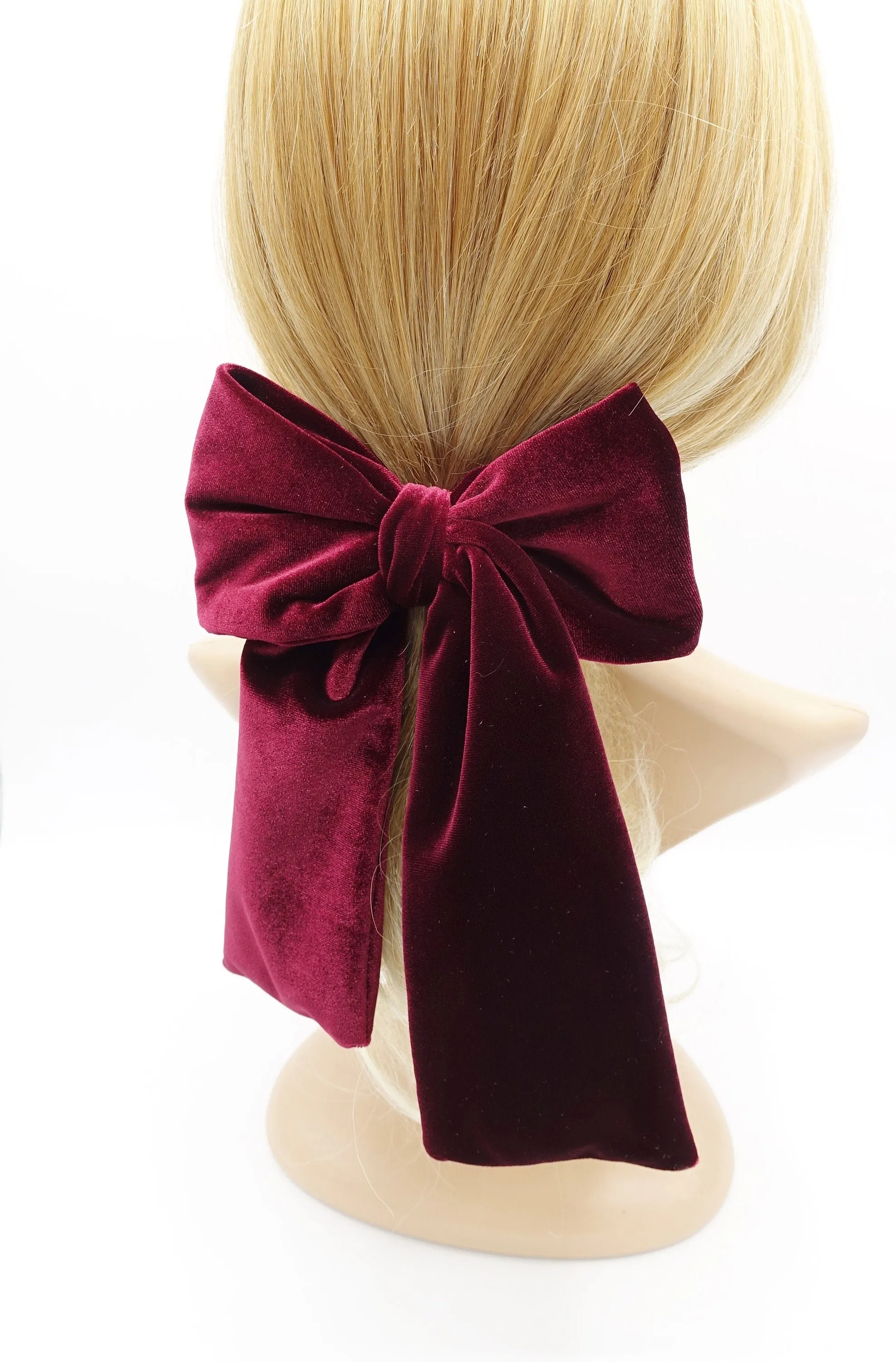 velvet hair bow medium large sized hair accessory for women