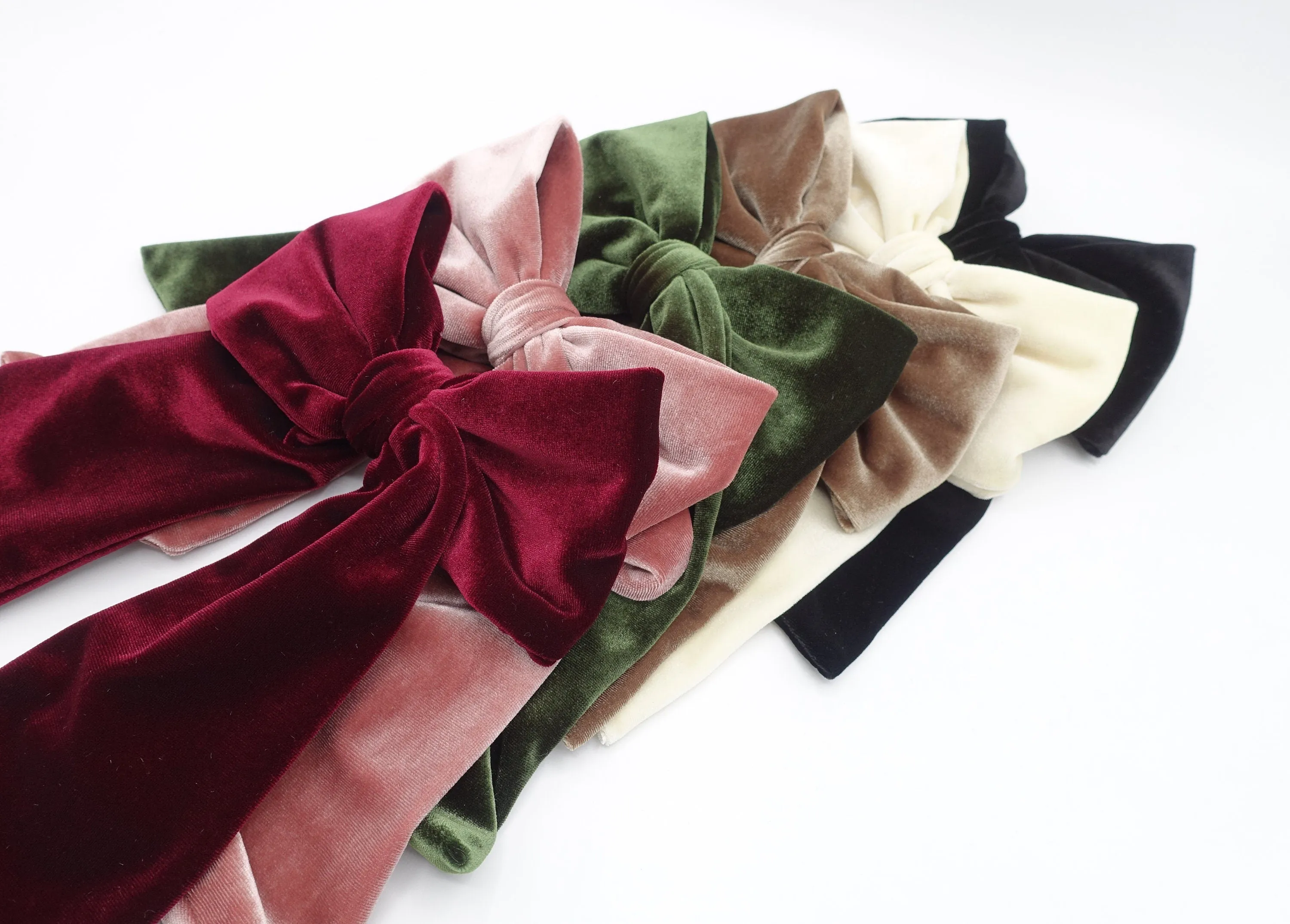 velvet hair bow medium large sized hair accessory for women