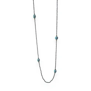 Vernus | Ariana Necklace | Turquoise & Hematite | Gold Plated Stainless Steel
