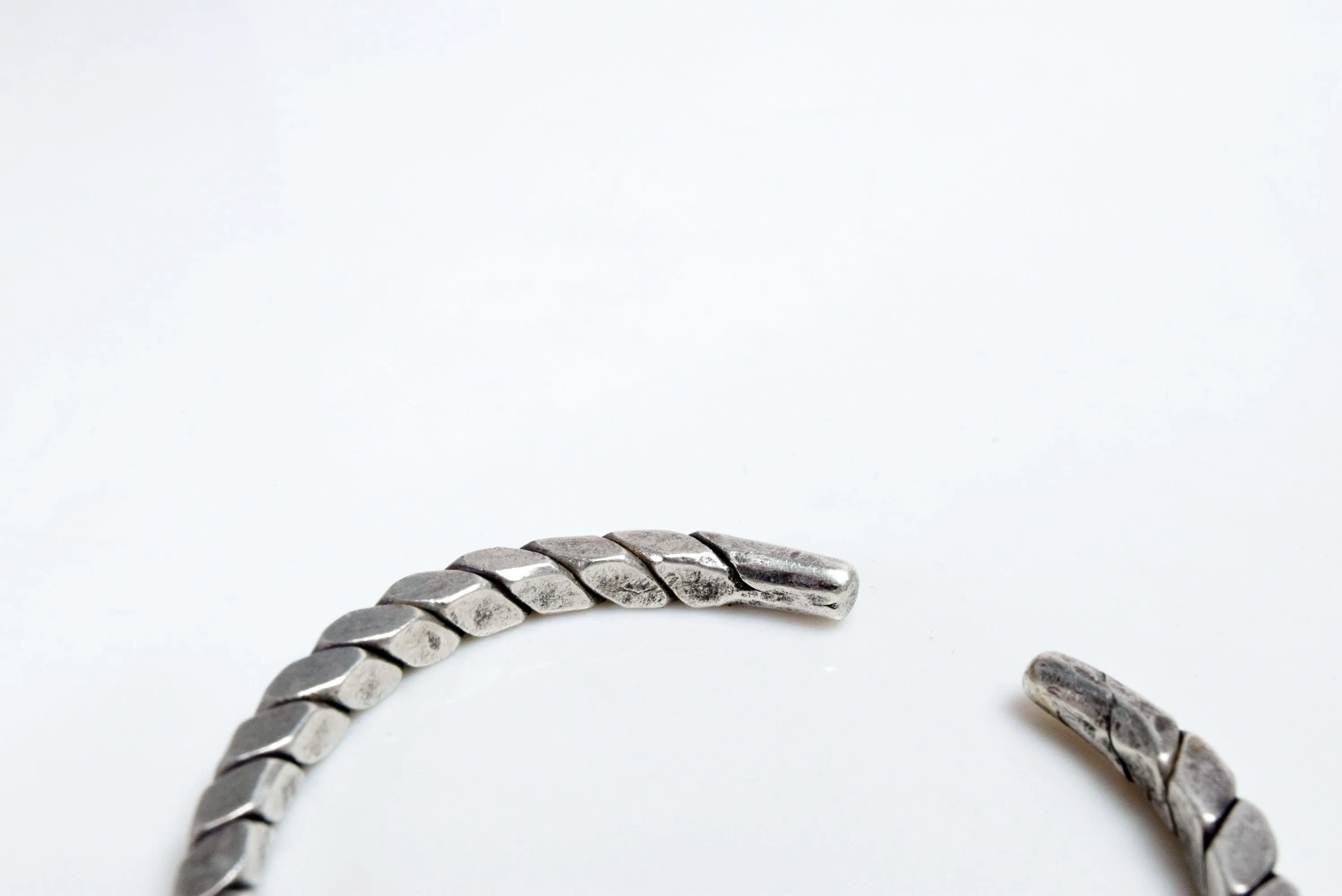 Vintage Palestinian Twisted Silver Cuff Bracelet