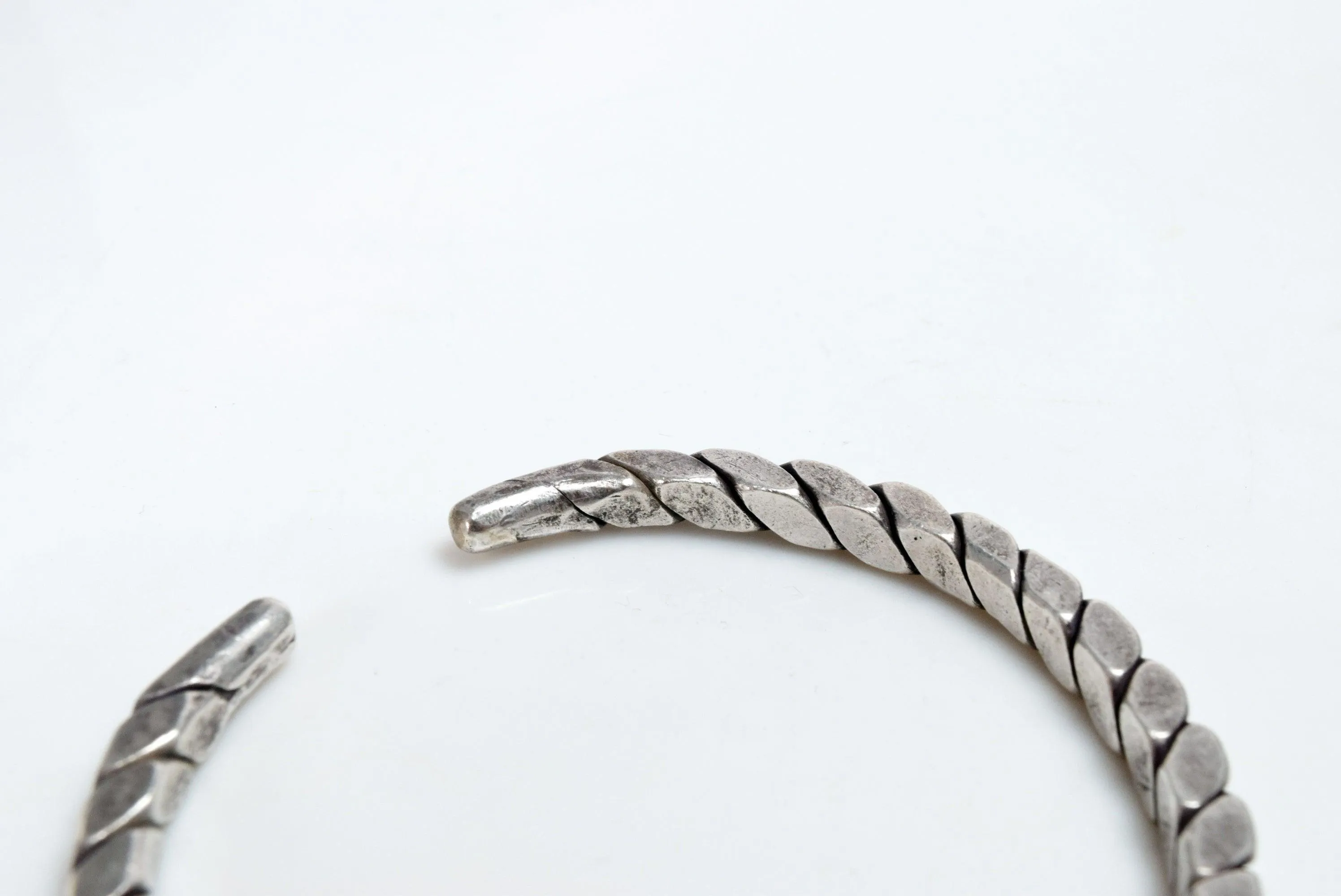 Vintage Palestinian Twisted Silver Cuff Bracelet