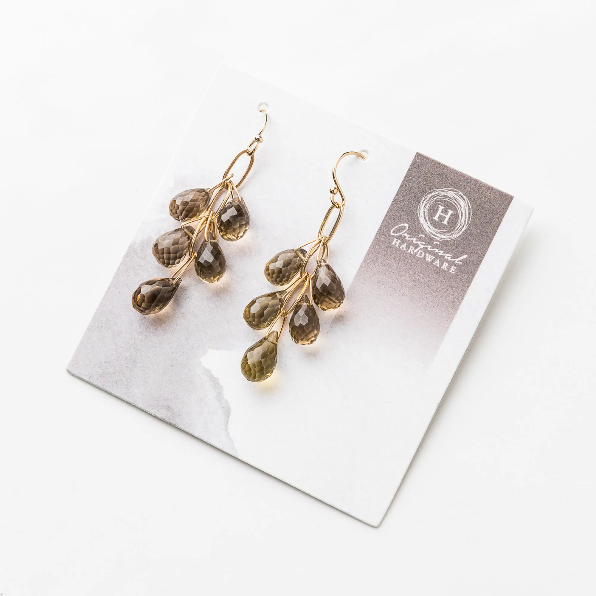 Whiskey Quartz Chandelier Earrings