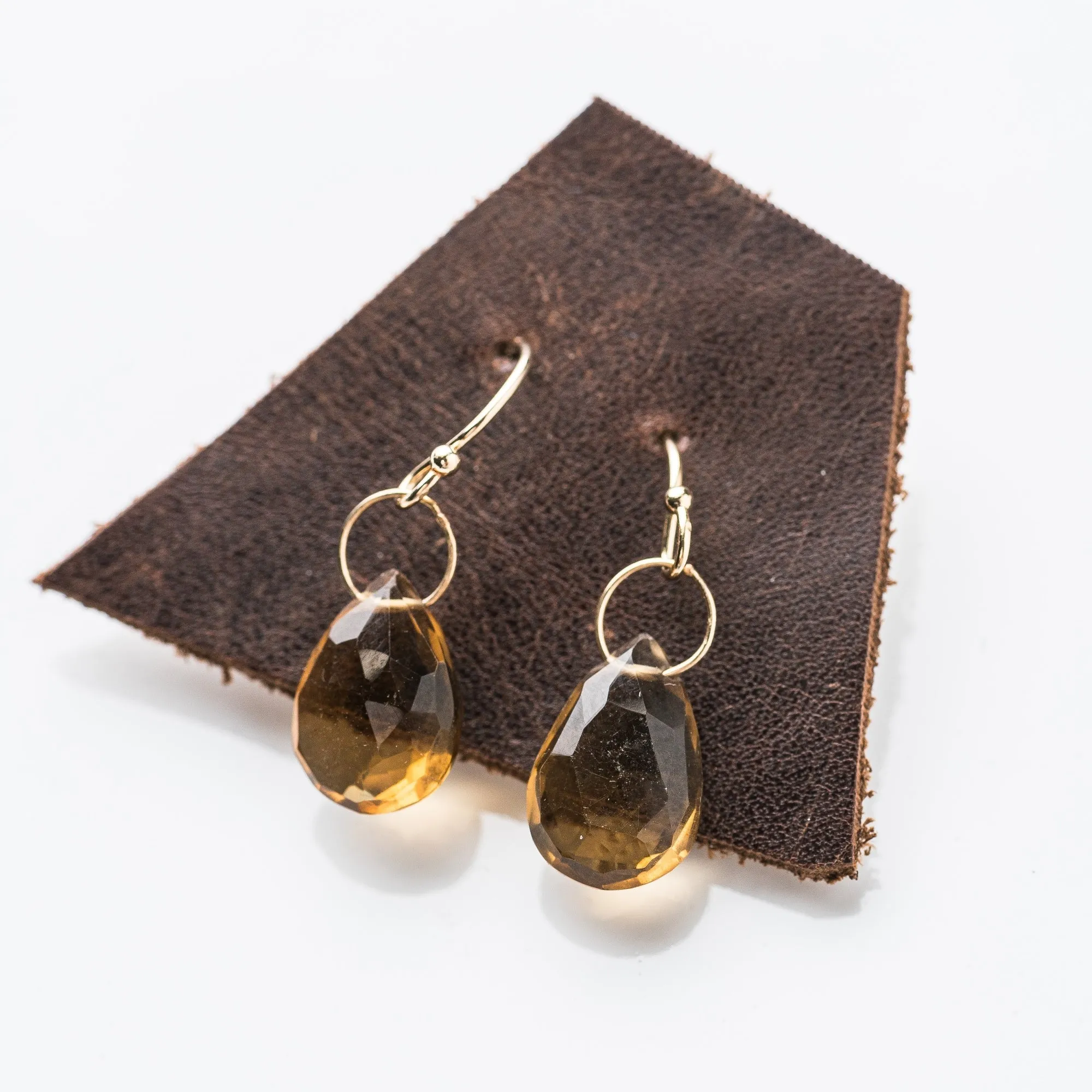 Whiskey Quartz Drop Earrings