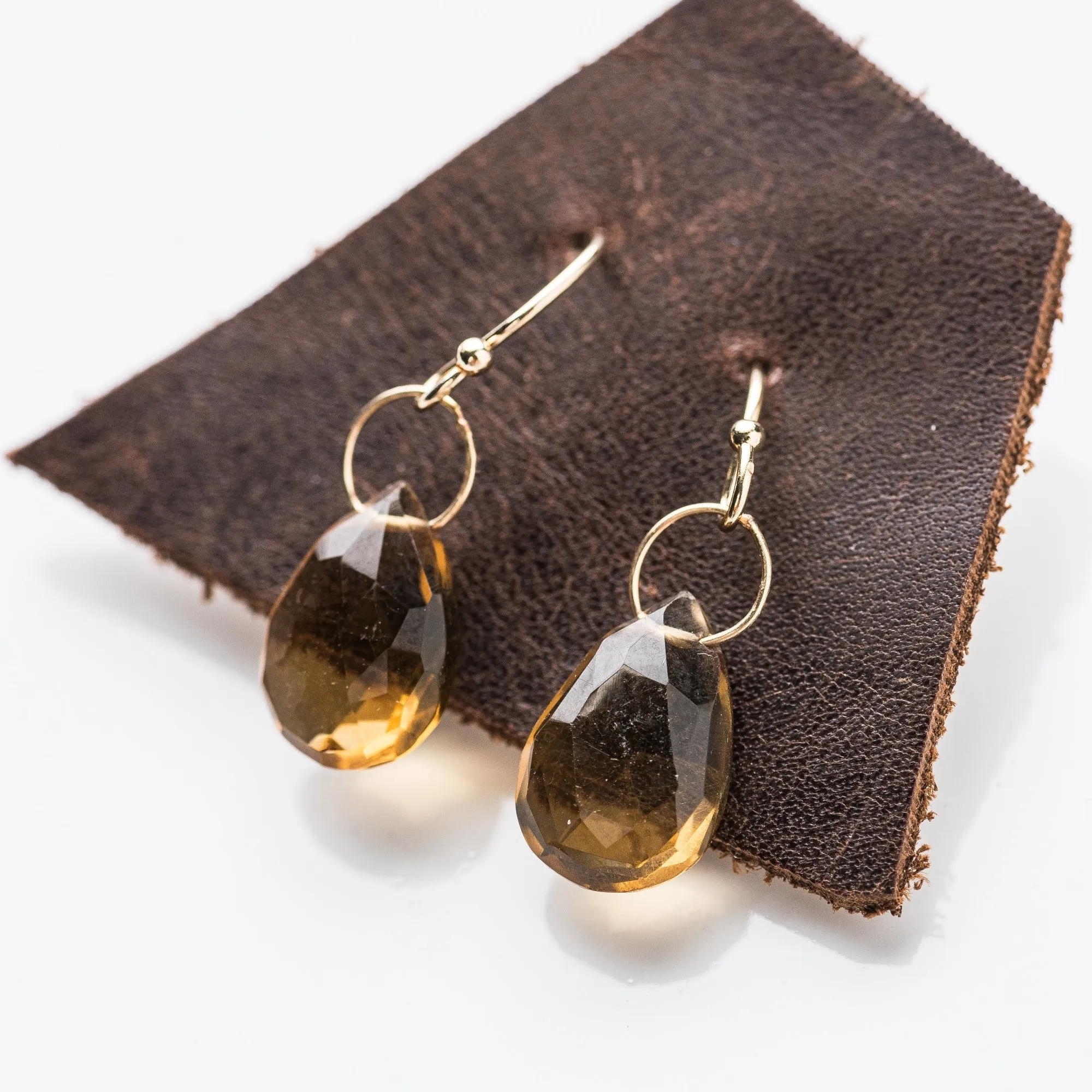 Whiskey Quartz Drop Earrings