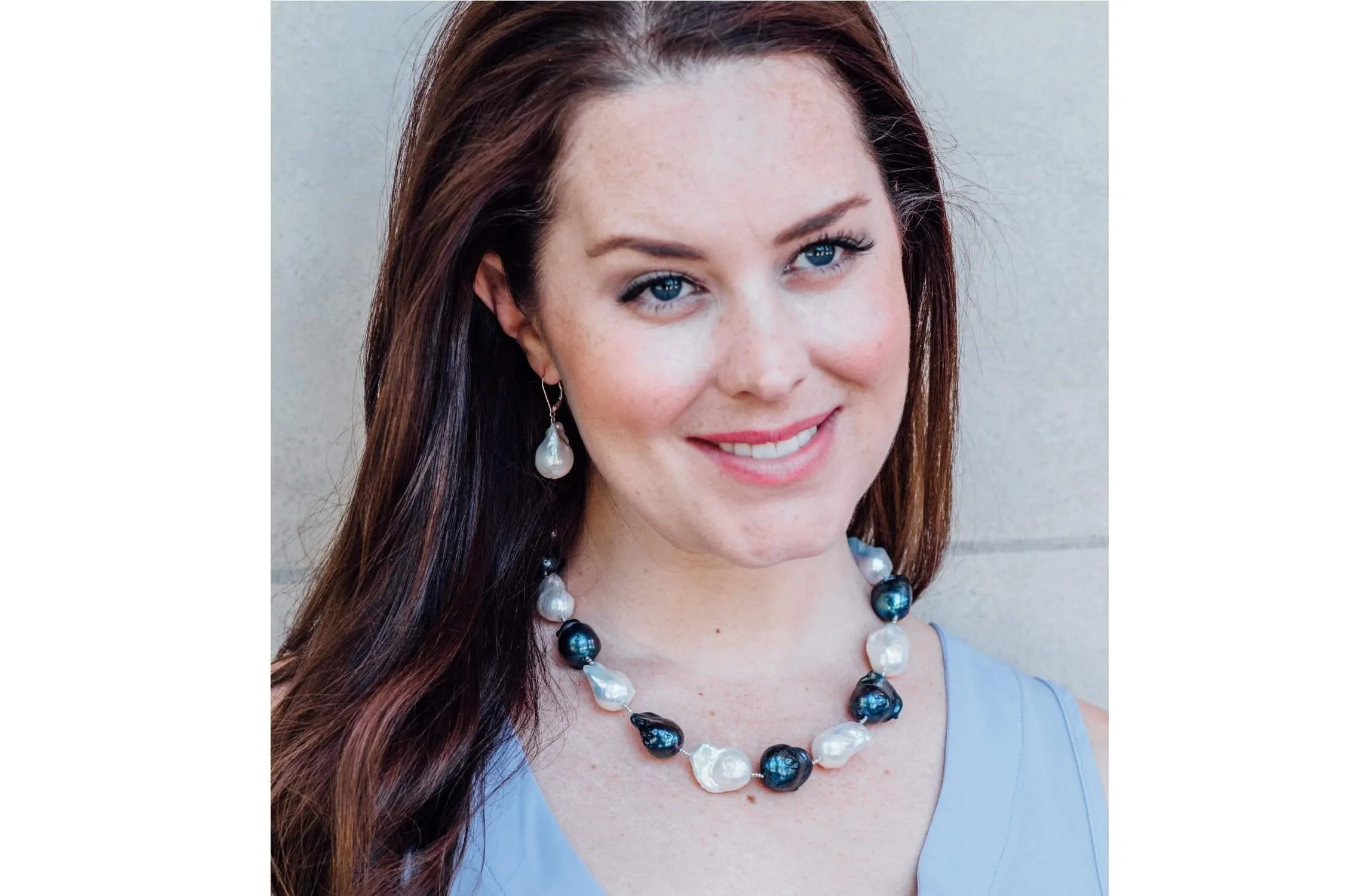 White Freshwater Baroque Pearl Necklace and Earrings Set