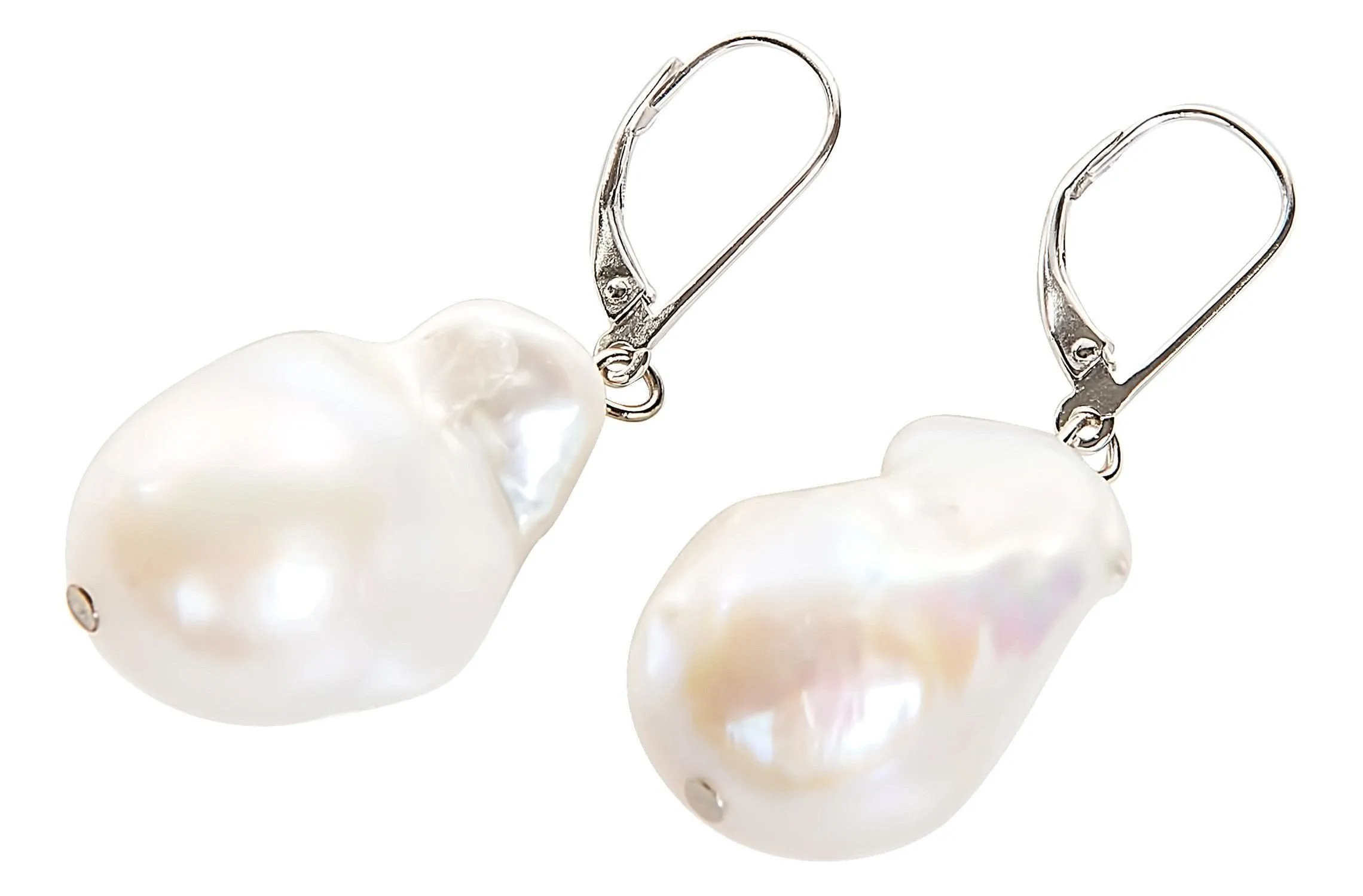 White Freshwater Baroque Pearl Necklace and Earrings Set
