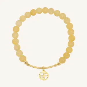 Yellow Jade Charm Bracelet - Stone of Harmony