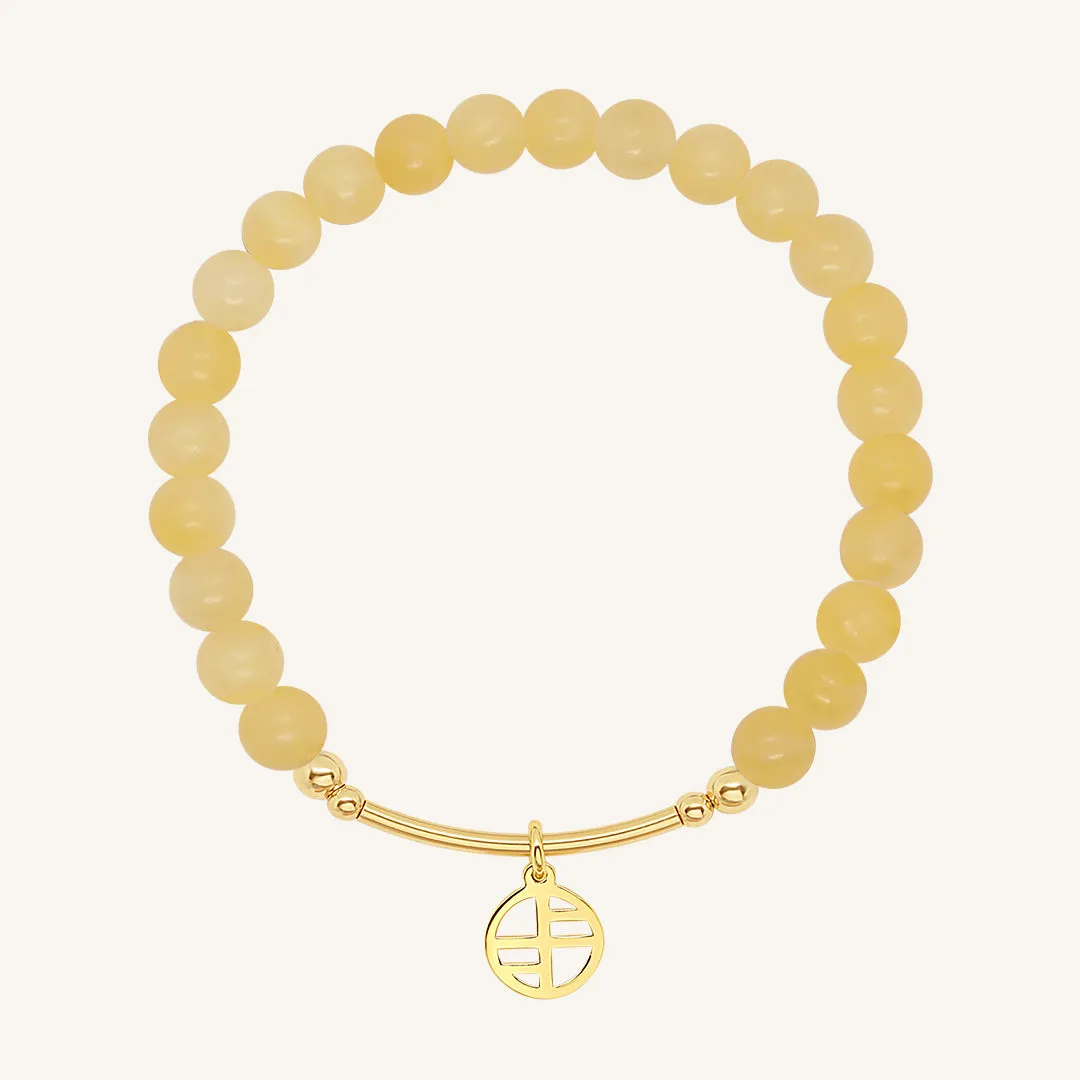 Yellow Jade Charm Bracelet - Stone of Harmony