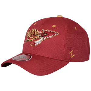 Zephyr Vault Flaming Spear Design Adjustable Snapback Cap - Cardinal